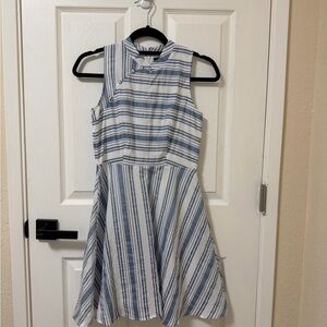 Blue & white striped sleeveless dress with lining—perfect for spring and summer.